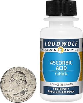 Ascorbic Acid fine Powder 1 Ounce Bottle 99.9% Pure Food Grade