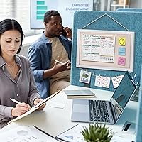 Vista 3 de Miratino Tablero de Anuncios de Corcho, 16" x 11" Tableros de Corcho de Lino Blanco para Paredes con Marco Blanco, Tablero de Pines Tablero