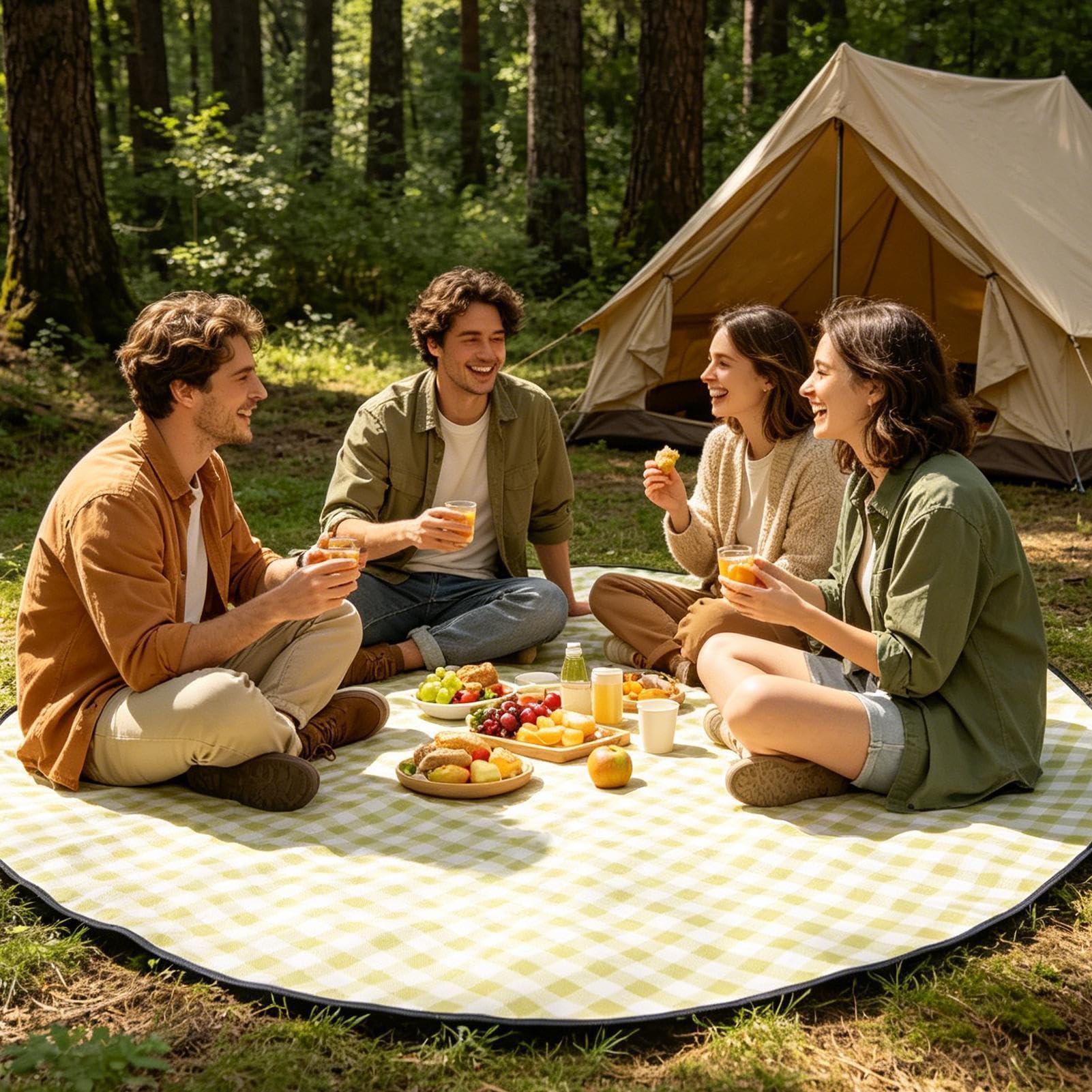 Generico Coperta Da Picnic Outdoor Tappeto Pieghevole Impermeabile 124 cm