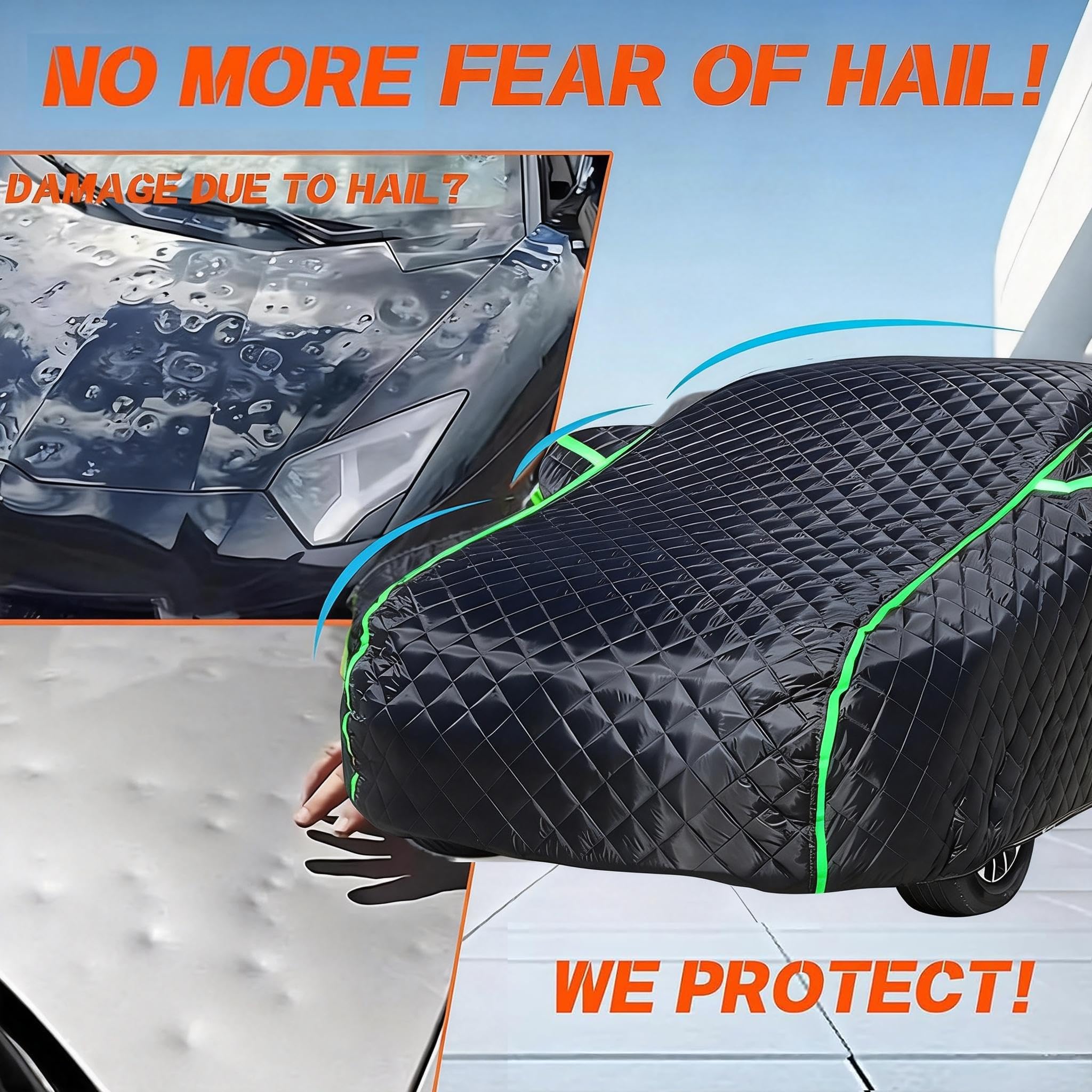 Telo Antigrandine per Auto Per Renault Megane GT 2010-2024, Telo Copriauto da Esterno, Impermeabile,Copri Auto Anti Grandine, Anti-UV,Anti-Neve, Anti-Graffio-g387