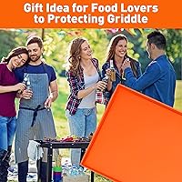 Vista 7 de Wohbay Alfombrilla de silicona de grado alimenticio para Blackstone, protector de plancha para Blackstone, color naranja