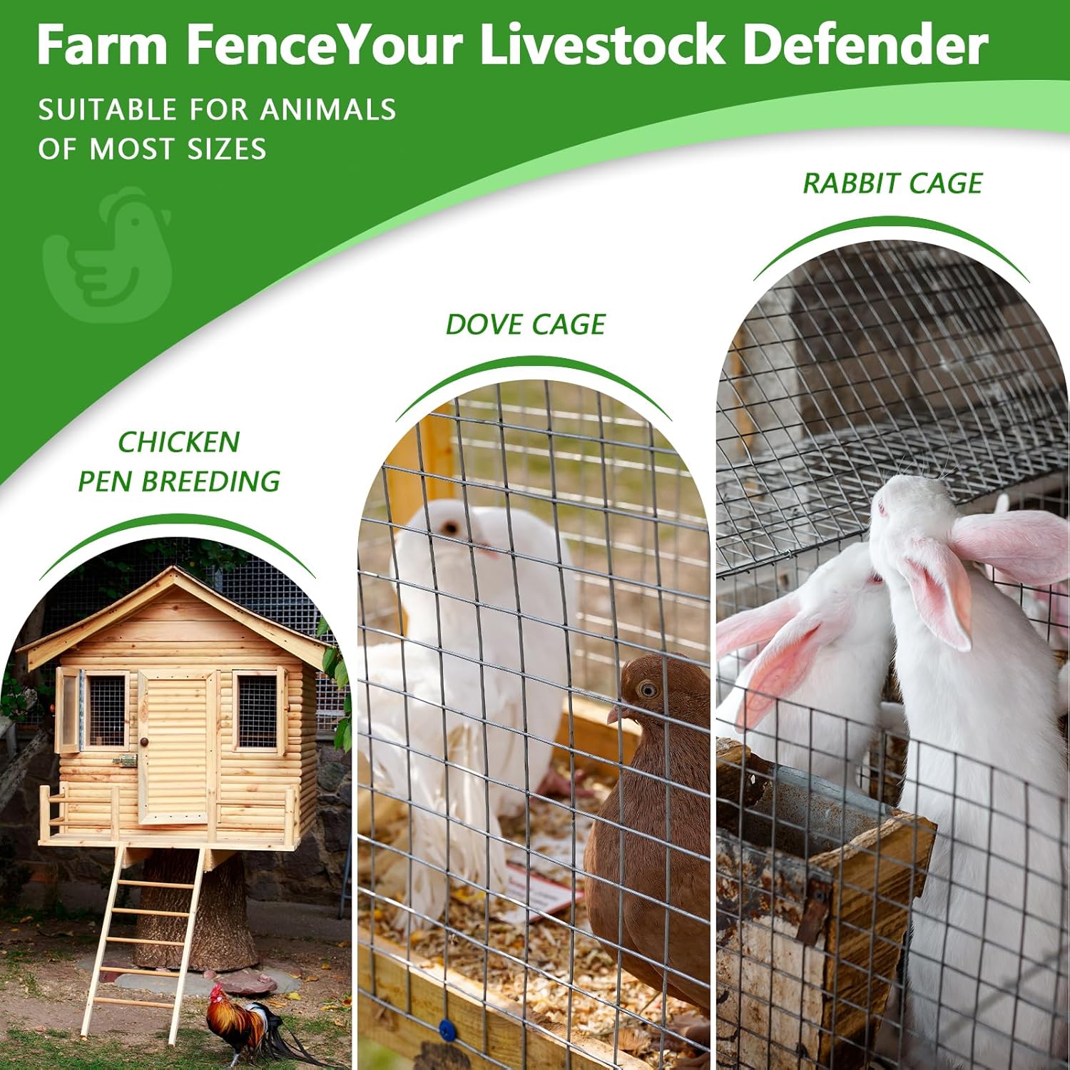 Hardware Cloth 1/4'' 24'' X 50',23 Gauge Chicken Wire Mesh Fence Double Layer Galvanized, Welded Metal Wire Fence Mesh Roll for Gardens Plants Poultry Animals Cage Chicken Coop Accessories