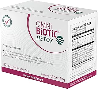 OMNI BIOTIC HETOX Probiotic Liver Detox - Bifidobacterium & Lactobacillus Probiotic Supplement - Hypoallergenic Gut-Liver Support - Non-GMO Detox Cleanse for Men and Women