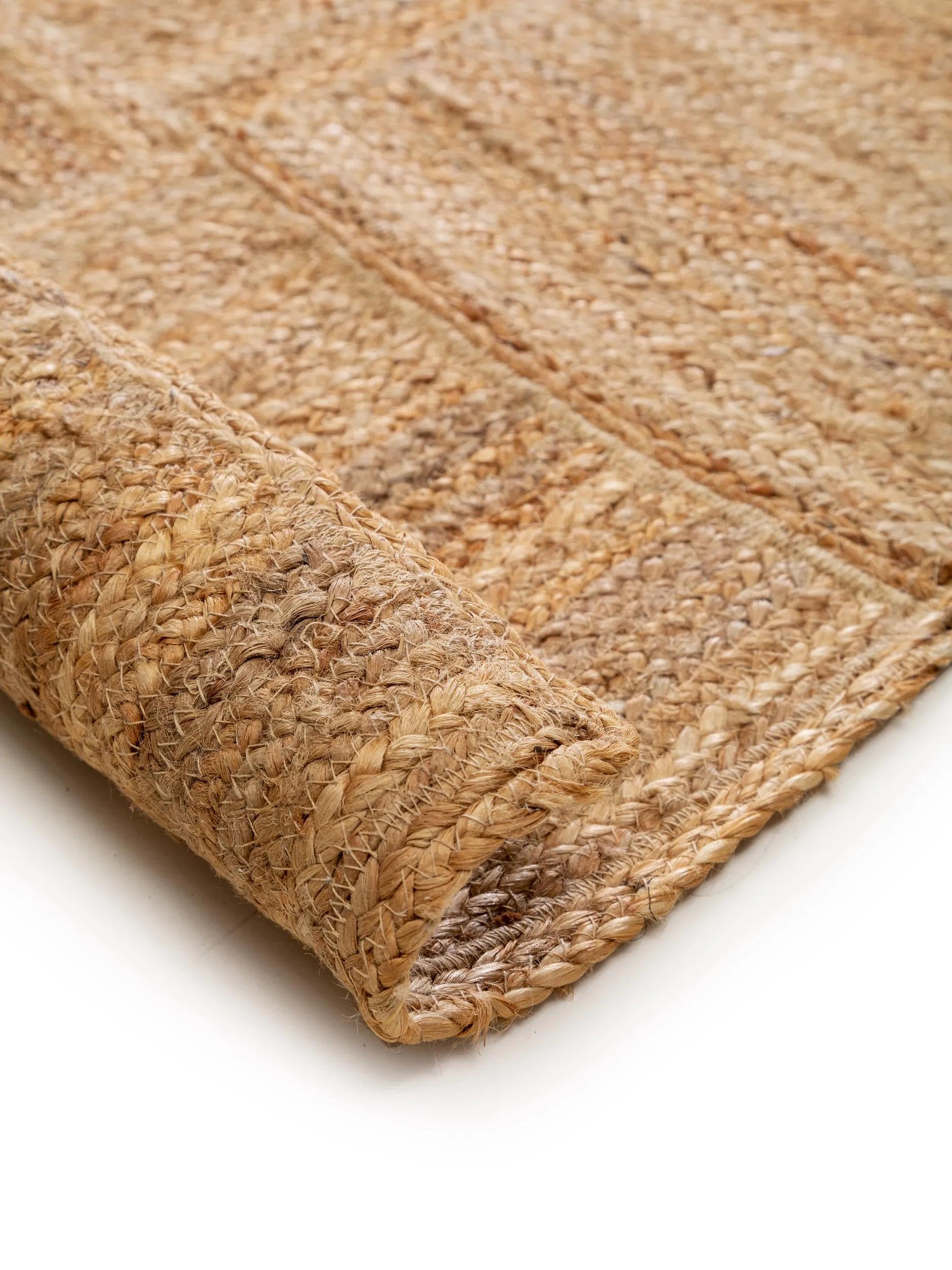 benuta Pure Jute Teppich Jutta - Natur 60x100 cm - Handgewebter Wohnzimmerteppich - Natürliches Boho Design - Für Fußbodenheizung geeignet