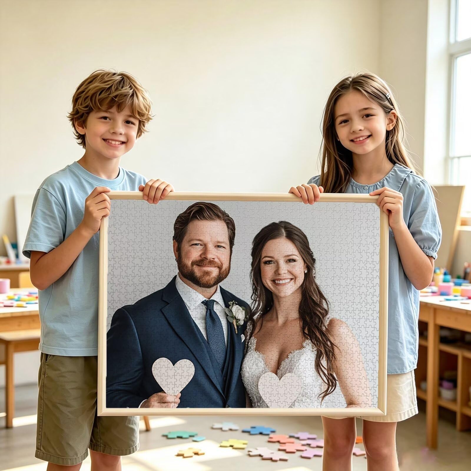 Spersonalizowane puzzle, niestandardowe drewniane puzzle fotograficzne