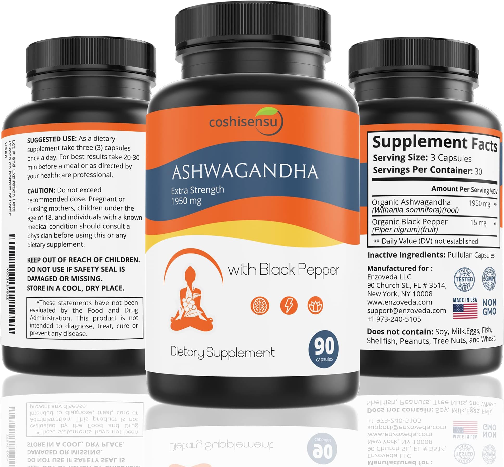 3 Pack - NIACIN(B3) Organic Capsules - 270 Vegan Capsules