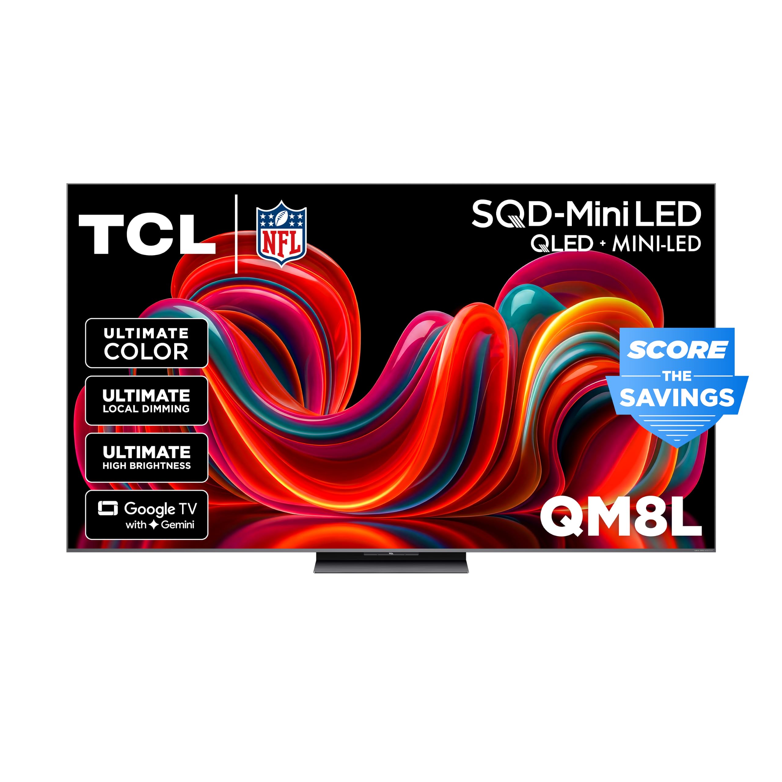 TCL 75 Inch Class QM8L Series | SQD-Mini-LED QLED Smart TV | 75QM8L, 2026 Model | 144Hz | Ultimate Color Brightness & Contrast | Google AI Bang & Olufsen | Voice Control Gaming Streaming Television