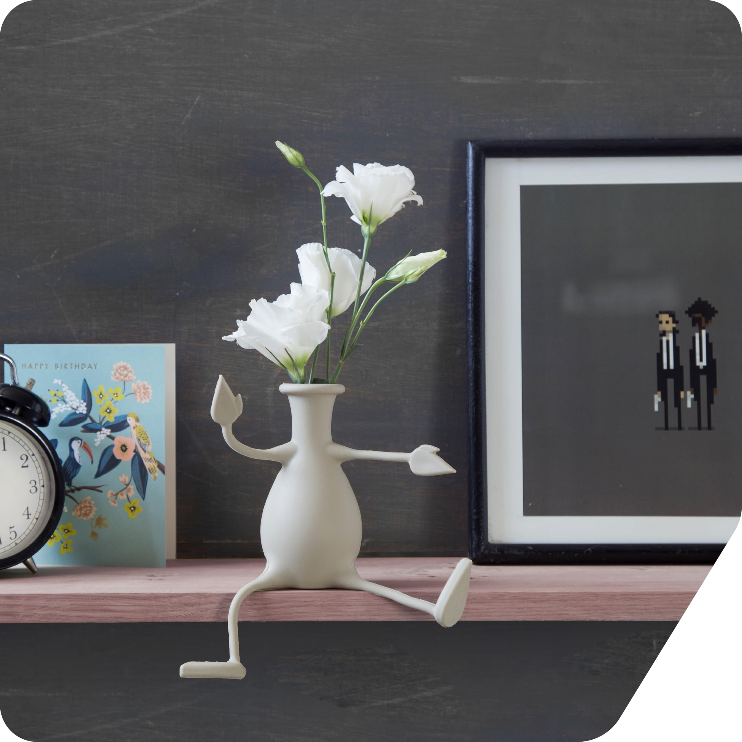 Florino Petit Vase à Fleurs Amusant Et Moderne - Mini Vase Décoratif Avec Bras Et Jambes Flexibles - Peleg Design