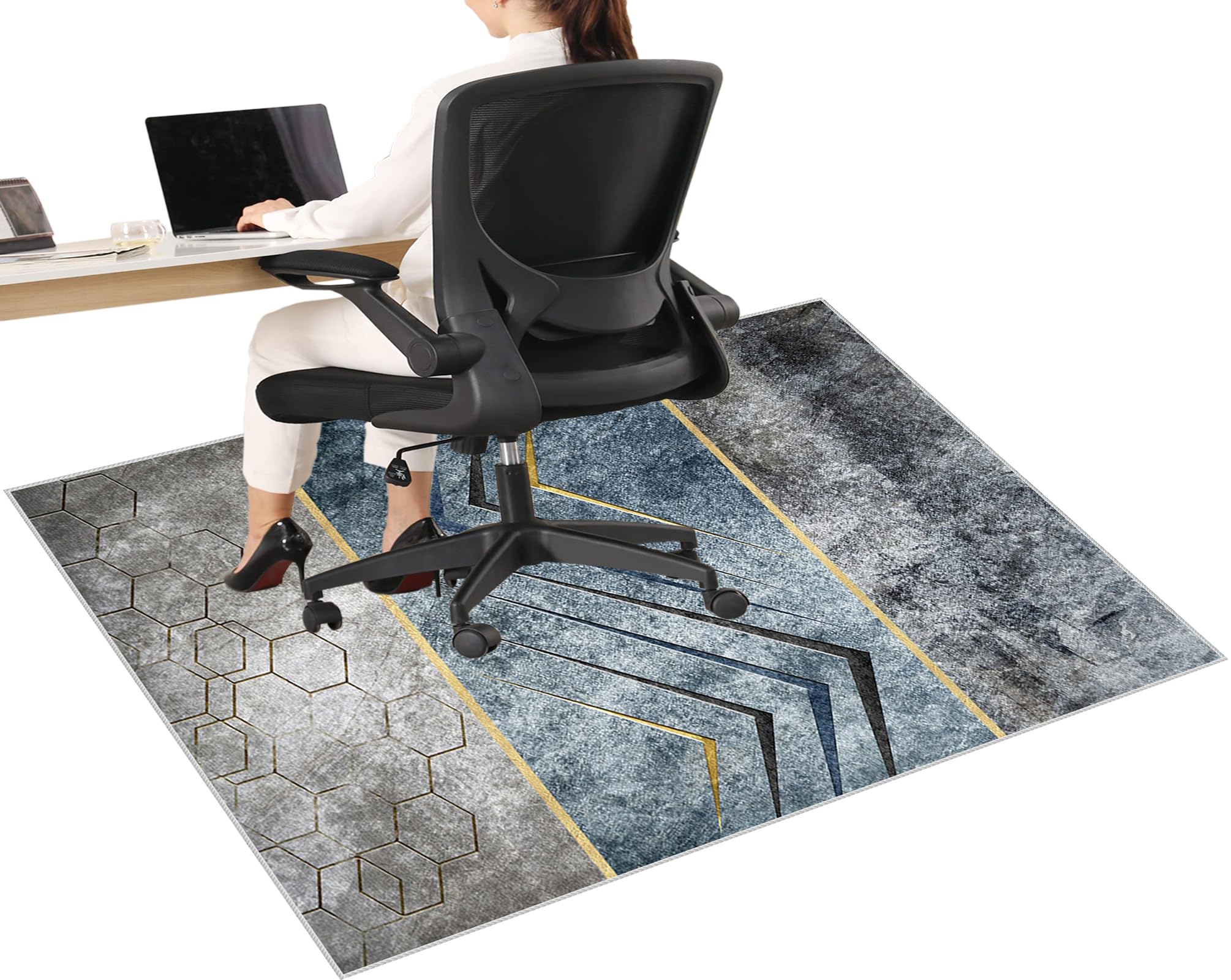 Office Chair Mat for Carpeted & Hardwood Floor Non Slip Computer Desk Chair Mat for Low Pile Carpet Floor Protector Mat for Rolling Chair Office Protector Rug Floor Mats for Office Chair 60 x 70 cm
