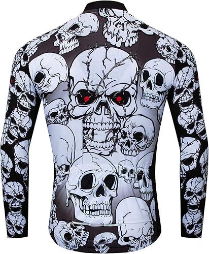 Miniatura 2 de Camiseta de ciclismo para hombre, manga larga, equipo de marca, reflectante, chaqueta de cráneo de pájaro