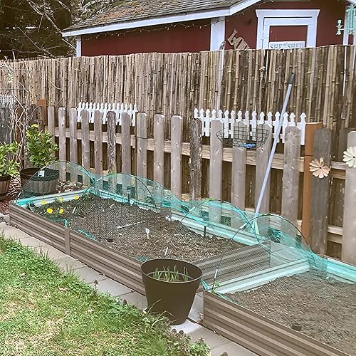 Miniatura 2 de Aros de jardín, túnel de cultivo, 6 juegos de aros de invernadero de 7 pies para camas elevadas, marco de fibra de vidrio inoxidable para red de