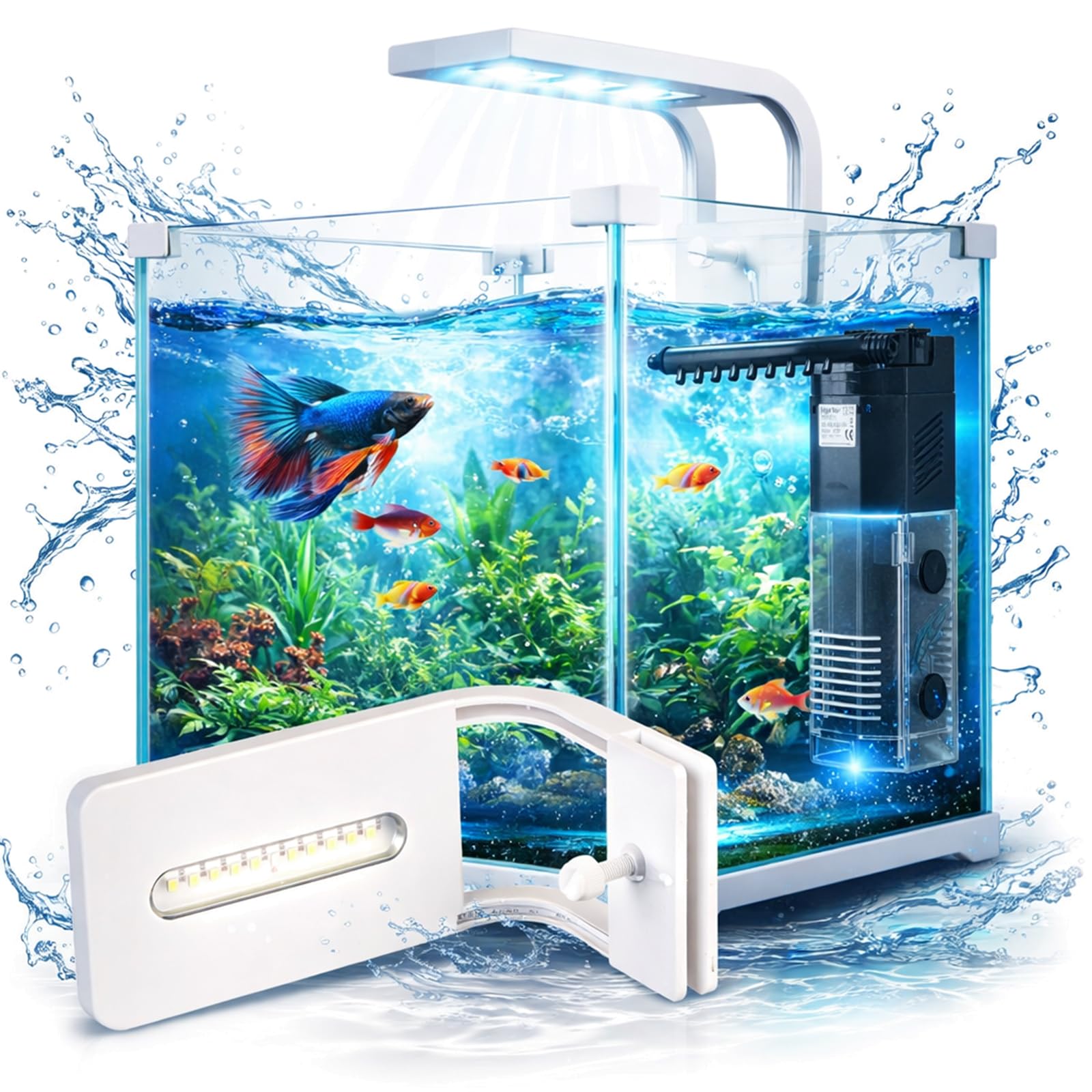 Kruger Meier Shrimp!One Pro 30 Aquarium Komplettset 15L – Nano Aquarium mit LED Beleuchtung und Innenfilter für Garnelen & Fische