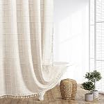 Boho Agritourisme Douche Rideaux Beige Linge Rideaux de douche 72 x 72 de pouce