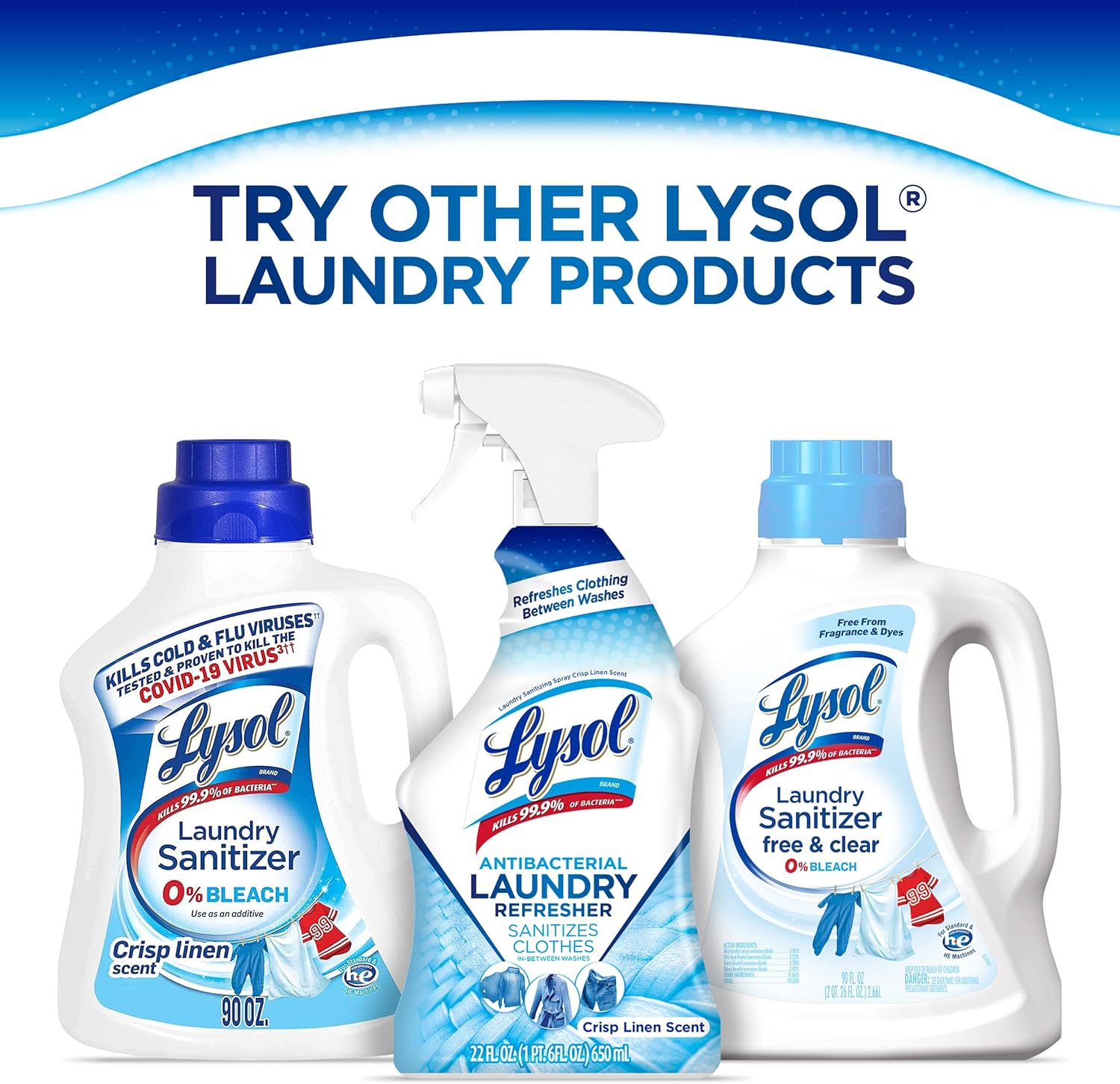 Buy Lysol Antibacterial Laundry Refresher Spray, Fabric Sanitizing and Freshening Spray, For