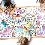 Gatherfun Unicorns Birthday Party Giant Coloring Poster - 31.5x 72 Inches - Versatile Classroom Wall Dcor & Unicorns Birthday decorations-Poster or Table Cover for School Parties and Special Events