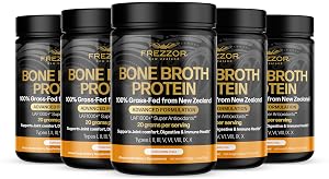 FREZZOR 100 Grass-Fed Collagen Protein Bone Broth with UAF1000 Peptides Type I II III V VI VIII IX