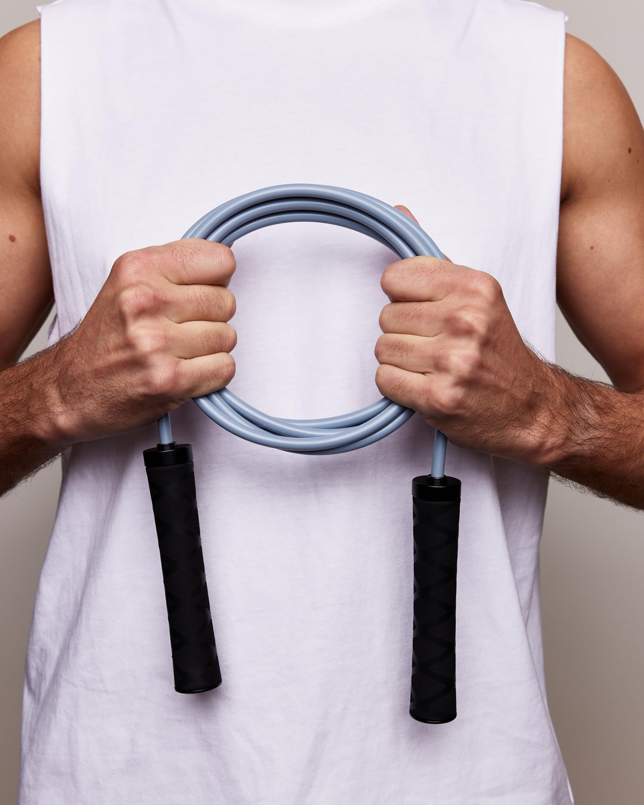 Workout Springseil – Gewichtet, Langlebig & Verstellbar | Ideal für Anfänger & Profis: Fitness, Abnehmen, Crossfit, HIIT, Kampfsport, Muskelaufbau | Cardio Kalorienkiller Nr.1!