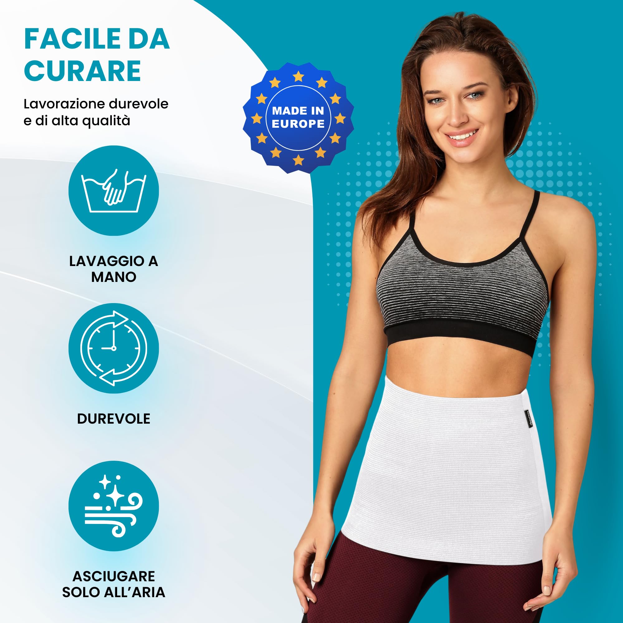 BeFit24 Pancera in Lana Angora per Uomo e Donna | Fascia Termica Lombare | Protezione Reni e Schiena | Scalda-Reni per Sollievo Dolore Lombare | Supporto traspirante Prodotto in Europa