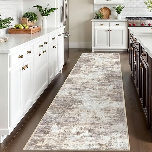 Miniatura 404 de IOHOUZE Alfombra pequeña abstracta de 2 x 3 pies, alfombra de entrada lavable para entrada interior, alfombras con respaldo de goma, alfombra gris