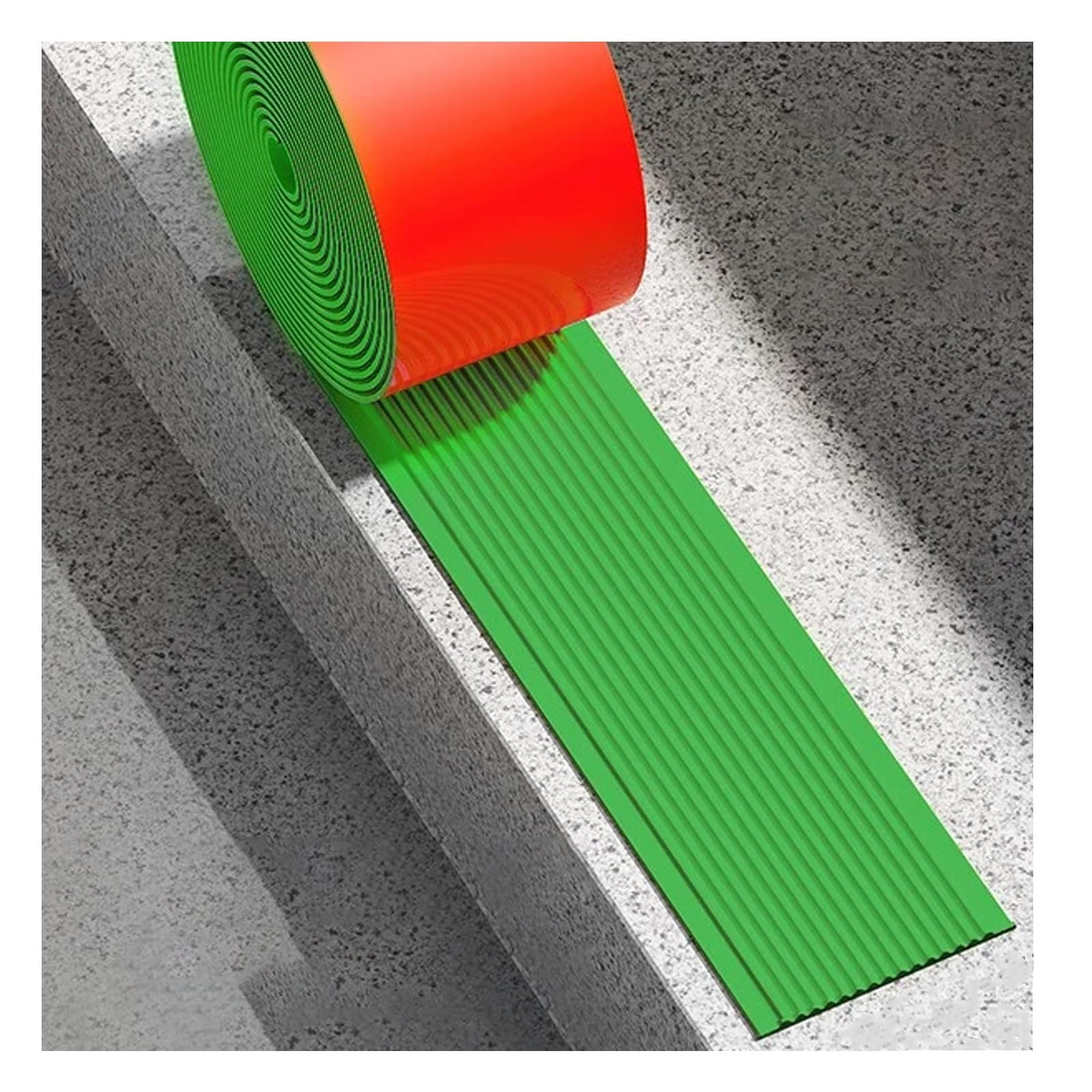 Perfil Protector de Escalera Protector De Borde De Escalera De Vinilo Verde, Borde De Escalera Para Escalones De Baldosas, Madera, Metal Y Hormigón, Borde Autoadhesivo Antideslizante.(LxW 30mx8cm/98.4