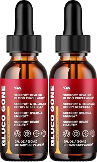 (2 Pack) Gluco Gone Drops Healthy Vitamin Support Supplement - GlucoGone Drops Advanced Formula, 24 Hour Liquid, Energy and Extra Strength Reviews, 2 Month Supply