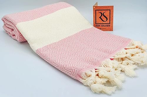 Miniatura 4 de Toallas de playa turcas de gran tamaño, XL, 40 x 71 pulgadas, toalla de playa sin arena, 100% algodón, suave de secado rápido, toallas de viaje y