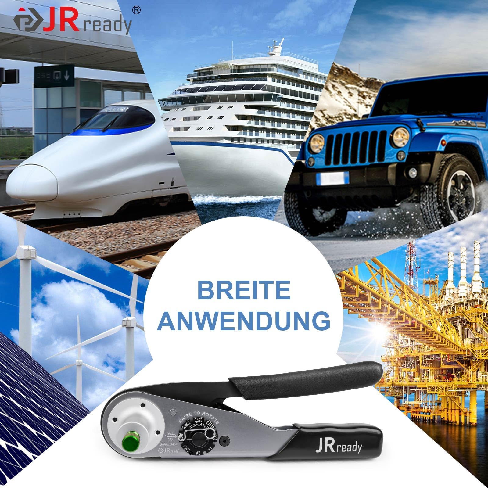 JRready ACT-M202 Herramienta de Engaste Deutsch para Contactos Sólidos de Calibre 12 16 20 Localizador de Conectores Herramienta de Engaste de una Pieza Equivalente HDT-48-00 Deutsch (12-22AWG)