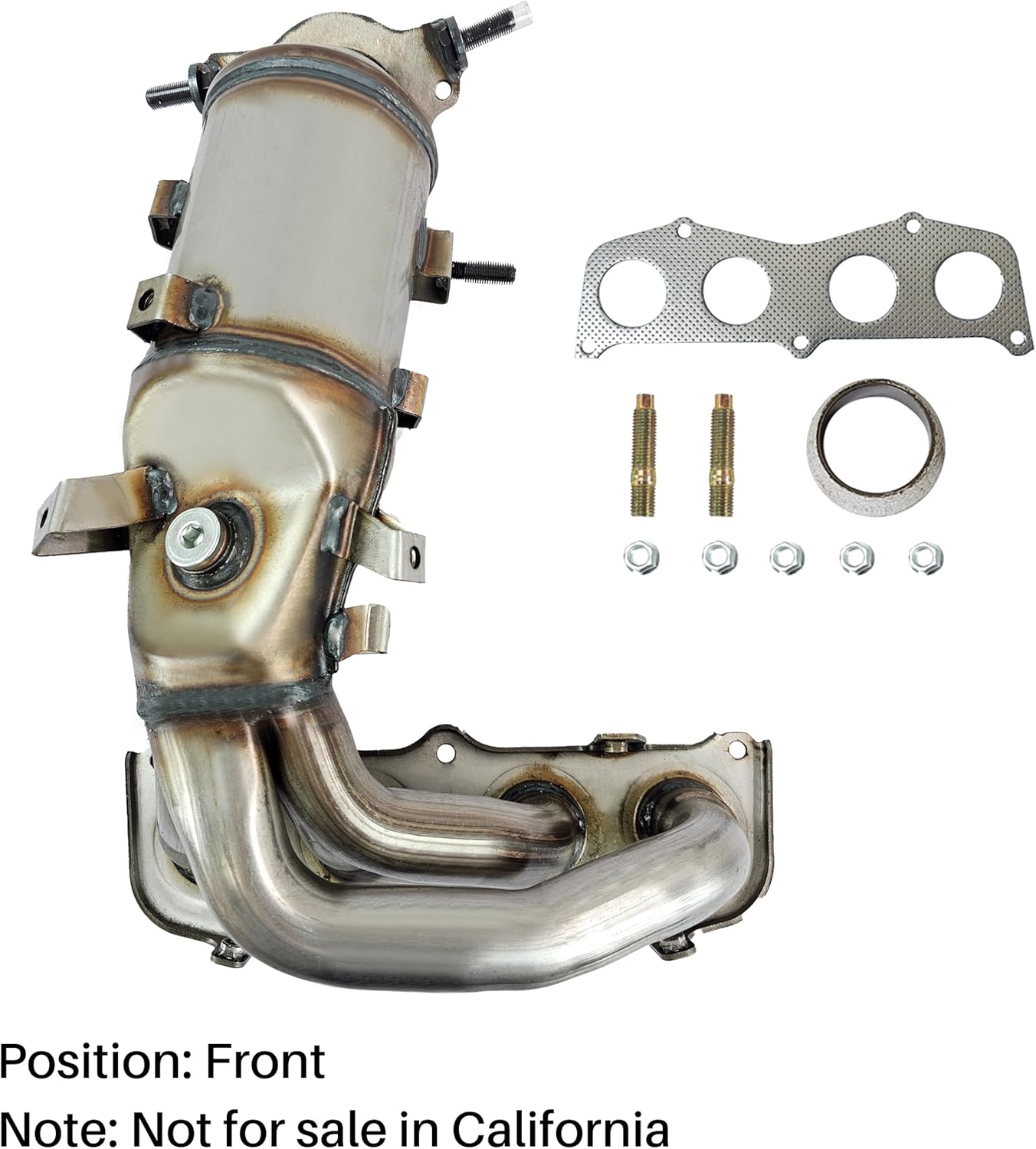 [Front]FortunaFlow Exhaust Manifold Catalytic Converter Compatible with Toyota RAV4 2004-2005 2.4L,Scion TC 2005-2006 2.4L,Replace 16398 641342(EPA Compliant high flow standard)