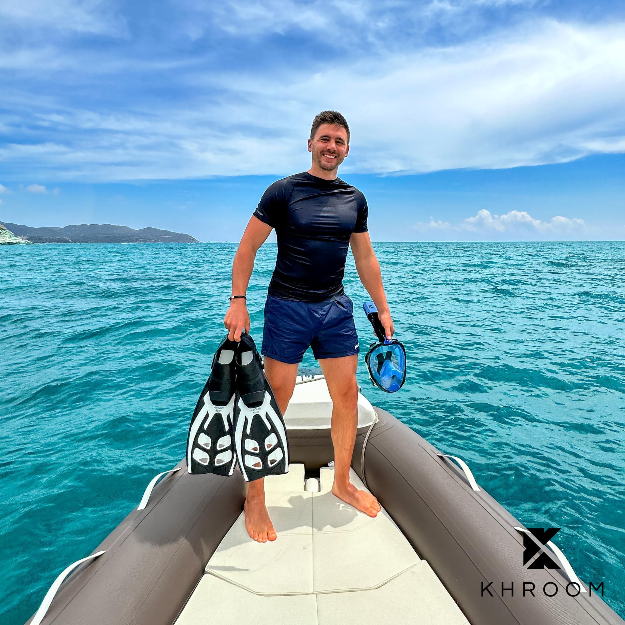 Khroom Flossen Erwachsene Gr. 36-47 - Hochwertig, Made in Italy, Schwimmflossen zum Schnorcheln & Tauchen, Unisex verstellbare Schnorchelflossen / Taucherflossen Damen & Herren