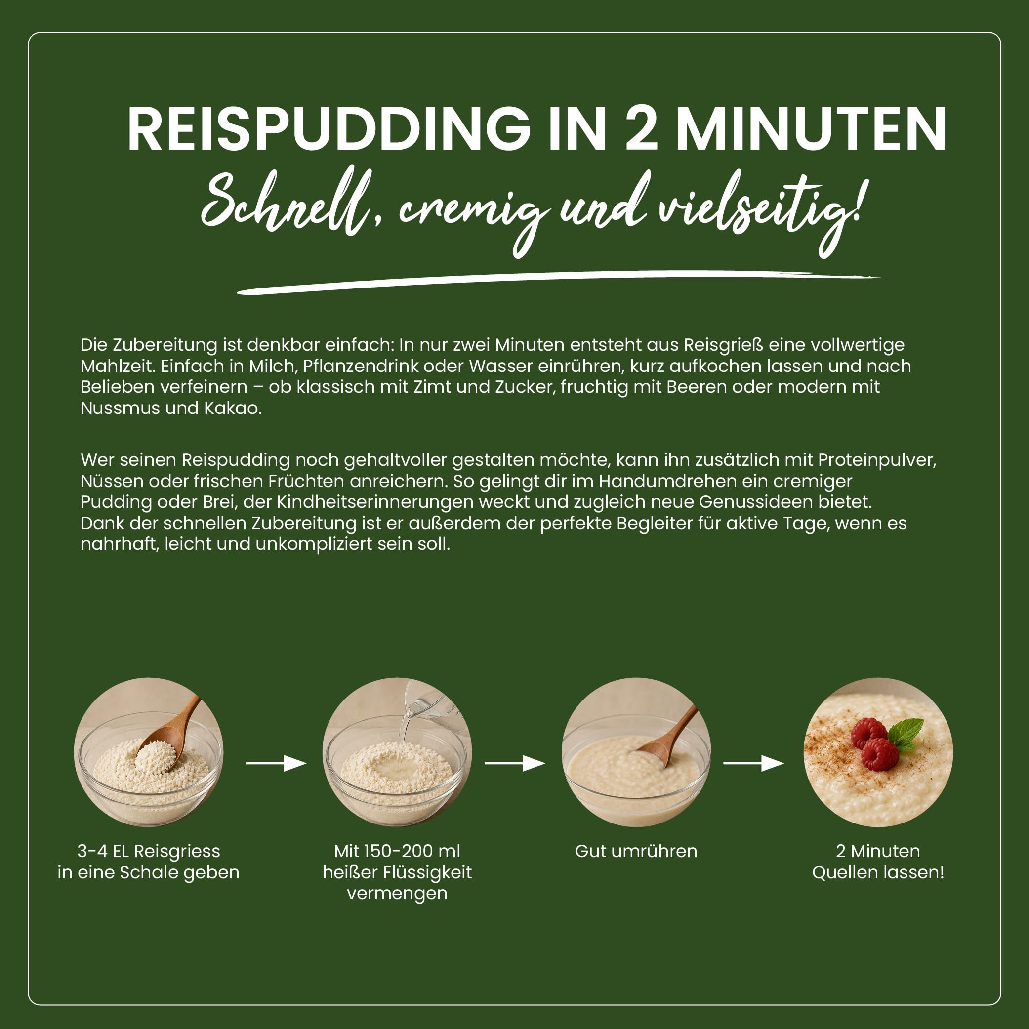 Instant Reispudding 15 kg Rice Pudding Reisgrieß neutral ohne Zucker & Zusätze Fitness Muskelaufbau Reismehl Taste Market