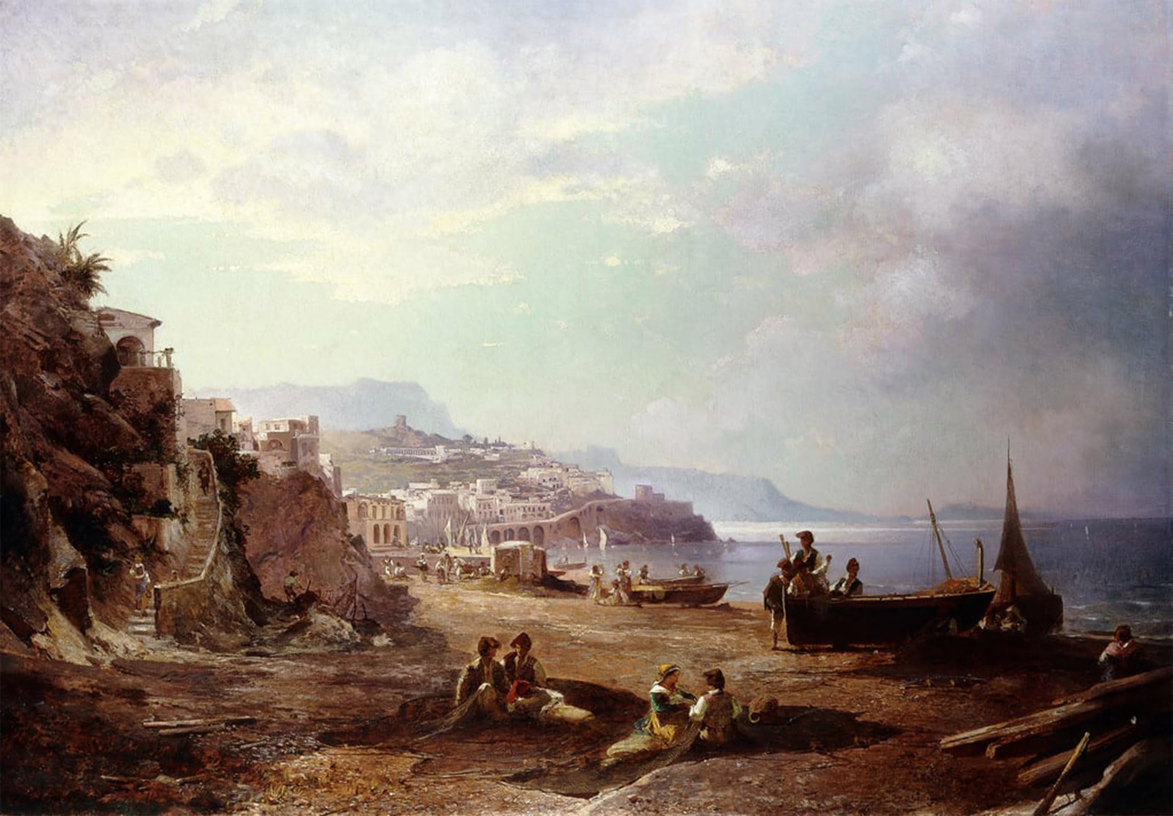 POSTERIIk Vintage Art Print Images Pictures Print Amalfi by Richard Unterberger Modern Colour Posters for Office Home Decor 60x90cm