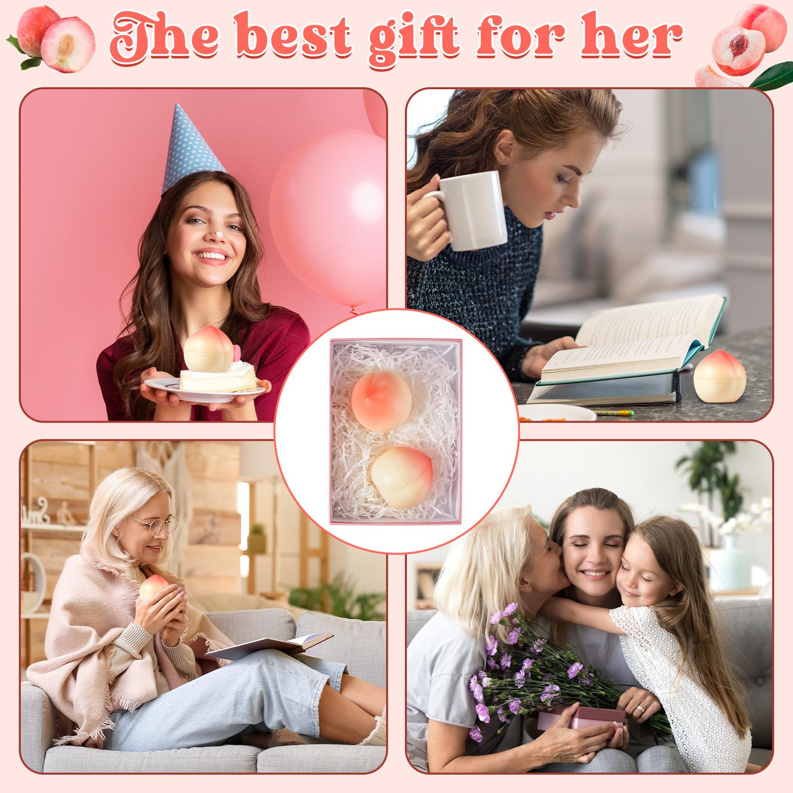 Set di 12 creme mani alla pesca da regalare a donne, divertente regalo di Natale con crema mani alla frutta per insegnanti, madri, infermieri, addio al nubilato e dipendenti.