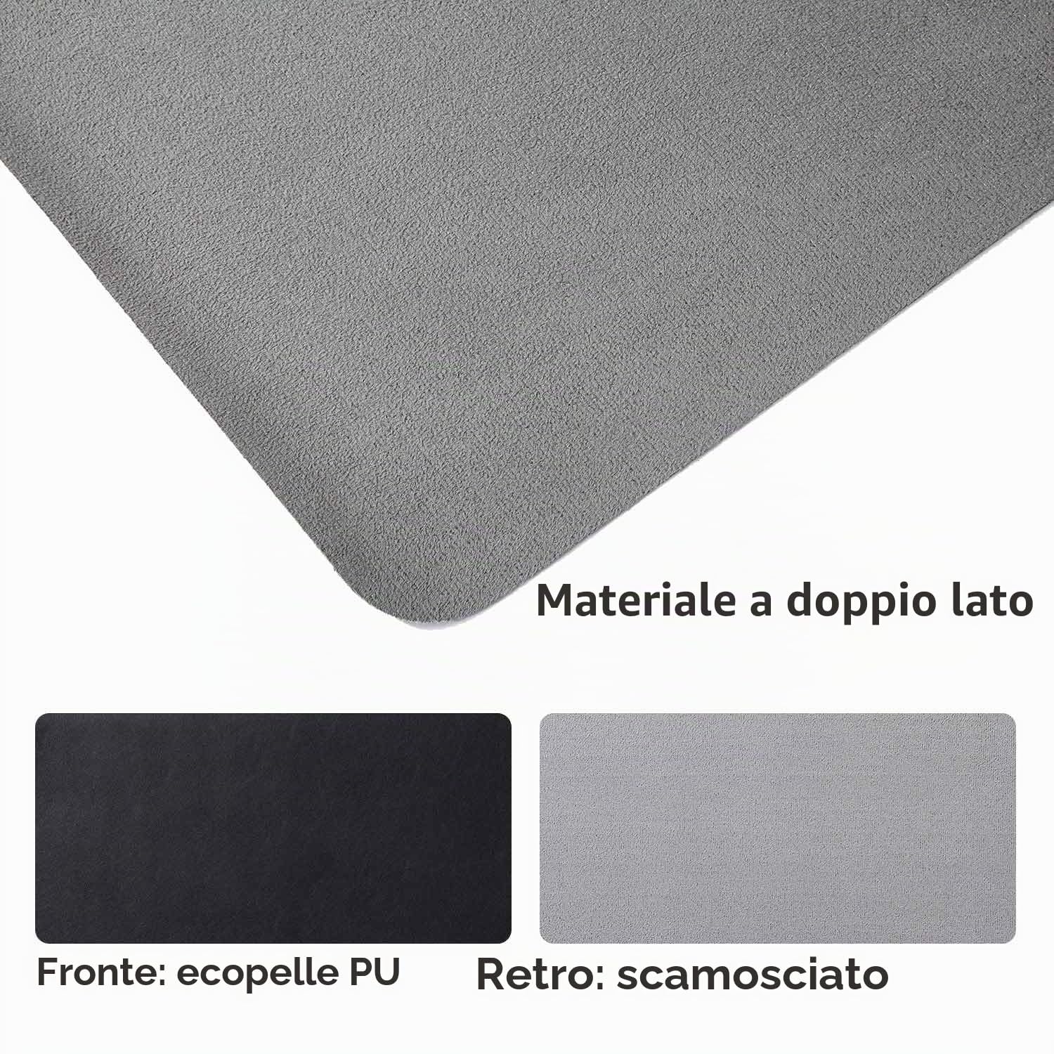 Sottomano da Ufficio Tappetino da Tavolo Pelle PU Impermeabile Antiscivolo 90 x 43 cm