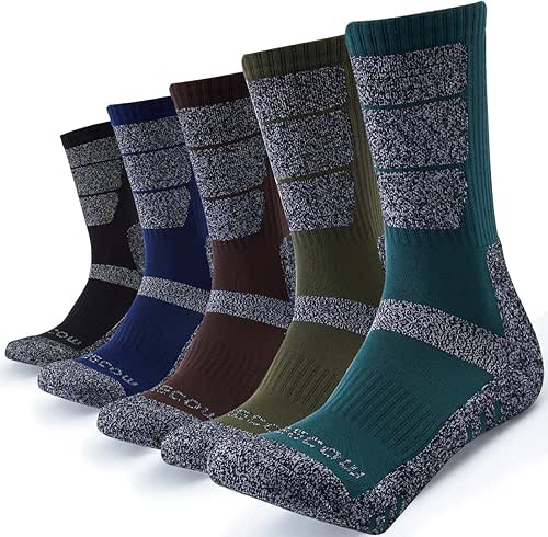 KEECOW Hiking Socks For Men & Women 5 Pairs Cushioned,