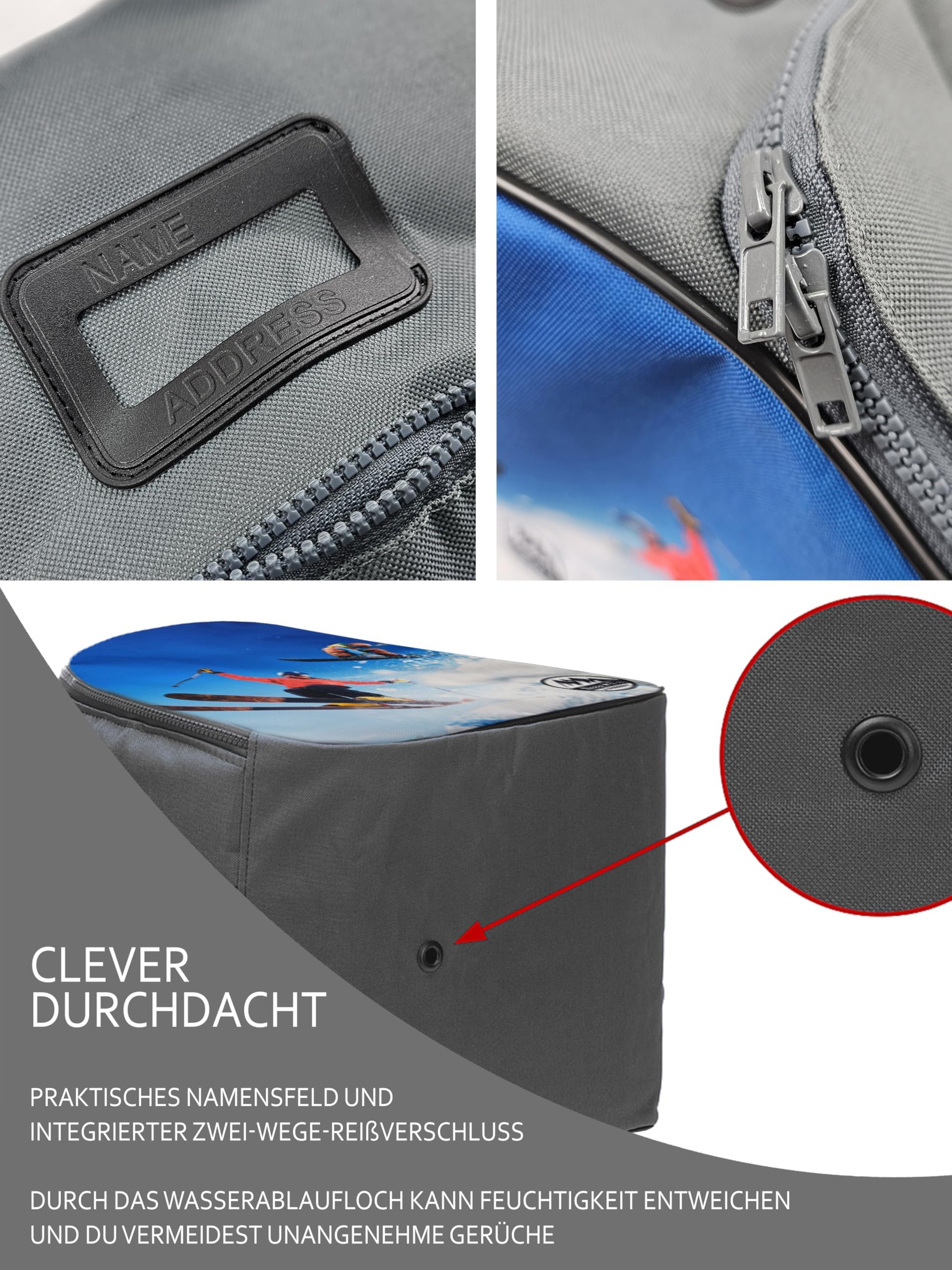 BambiniWelt by Rafael K. Ensemble de ski pour enfant [sac à chaussures de ski + sac de ski pour enfants] Sac à dos pour bottes, casque, lunettes de ski, sac à dos de ski, sac à dos pour bâtons de ski,