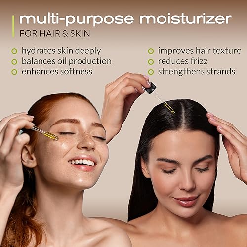 Miniatura 5 de Ella & Eden Aceite de jojoba orgánico para cabello, piel, cara y uñas  prensado en frío y sin refinar, certificado USDA, 100% puro, sin hexano,