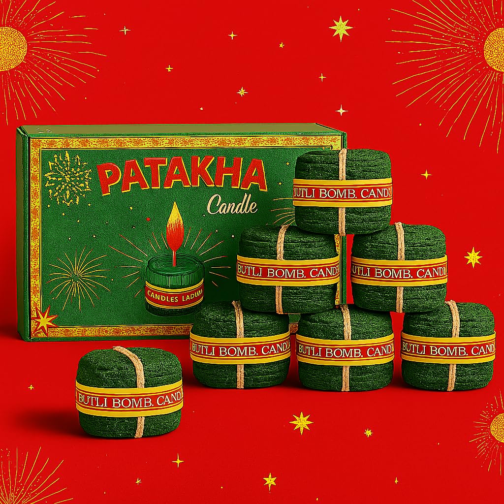 Aura Decor Patakha Sutli Bomb Candles | Decorative Festive Candle for Diwali, Home Décor & Gifting (Sutli Bomb Candle, 6, Count)-picture-11