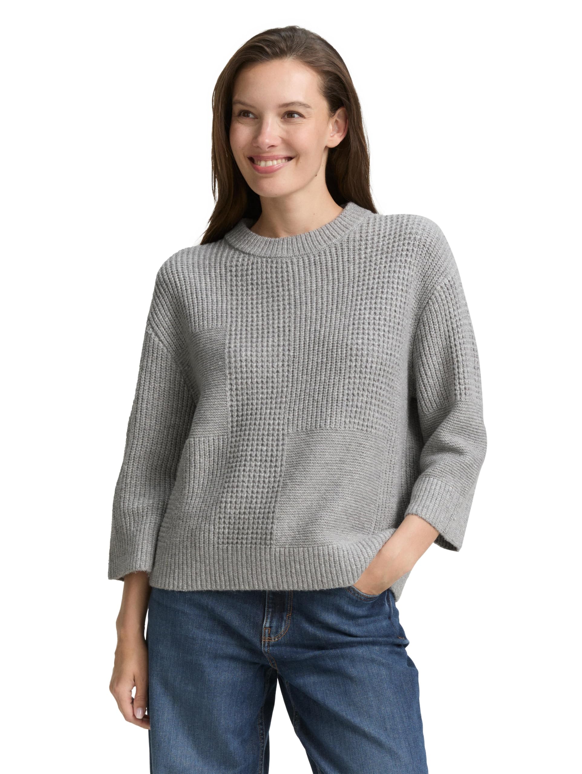 TOM TAILOR Damen 1048315 Strickpullover im Strukturmix