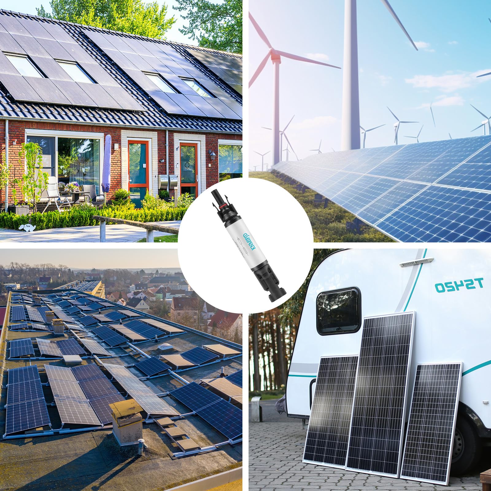 Portafusibles solares de 10 A, 1000 V, 5 fusibles de panel solar, 10 A, mc4, soporte de fusibles IP67, adecuado para sistemas de energía solar y paneles solares (10 A, 5 unidades)