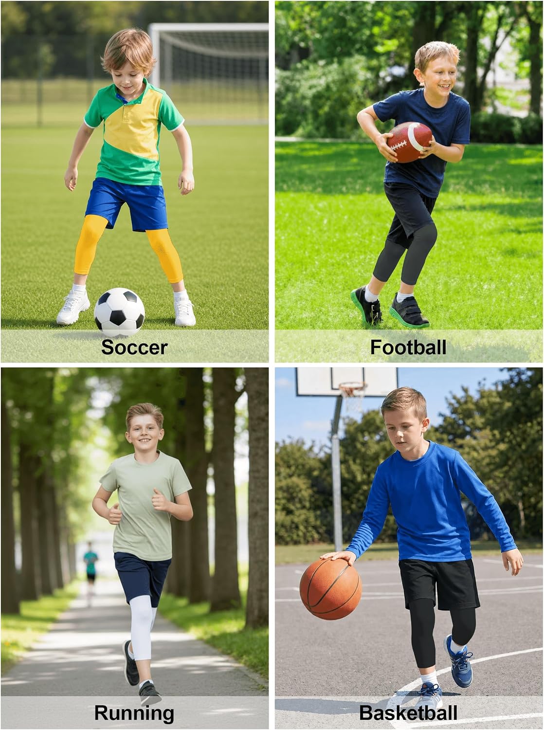 QBK Toddler Boy's 3/4 Compression Pants Kids Athletic Quick Dry Leggings | 2T to Youth Boys Compression Pants,3/4 Sports Tights for for Baseball Softball Soccer Running Football,Sports Base Layer