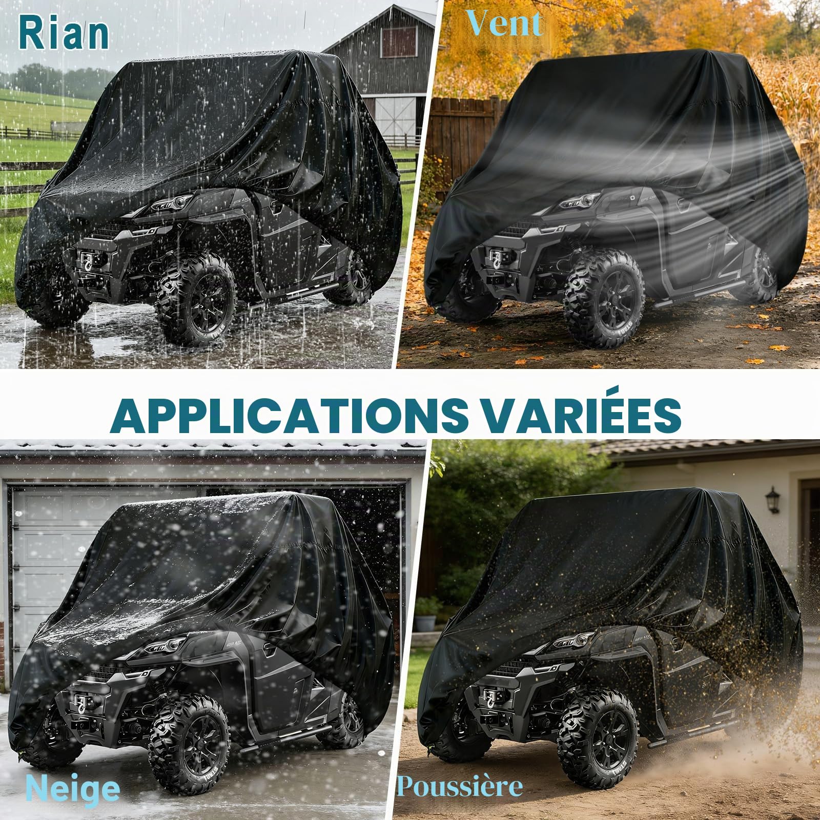 CFMOTO – Housse de Protection résistante aux intempéries pour CFMOTO Uforce Zforce 500 600 800 950 1000 Coupe-Vent et résistant à la Neige