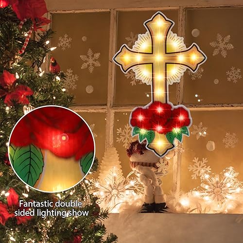 Miniatura 64 de LAMPHOME Silueta de ventana de Navidad con forma de copo de nieve de 17 pulgadas, 20 L, decoración para fiestas, hogar, patio, césped, jardín
