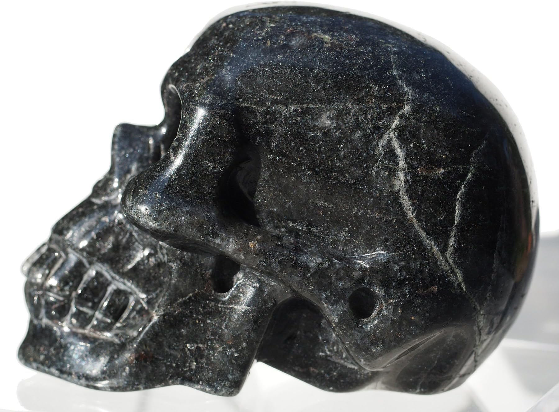 Jasper Skull Rock Crystal Carved Stone Shiny Large 5 Inch