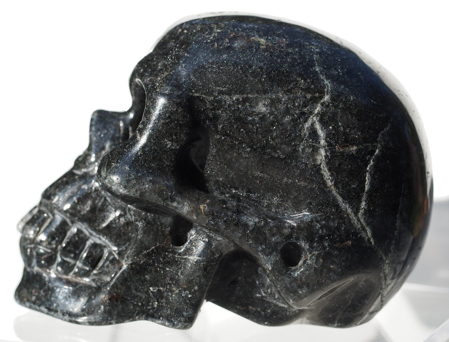 Jasper Skull Rock Crystal Carved Stone Shiny Large 5 Inch