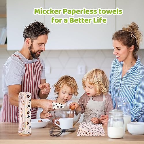 Miniatura 5 de Toallas de papel reutilizables lavables, paquete de 25 toallas de papel de franela de algodón lavables, 10 x 10 pulgadas, súper suaves y