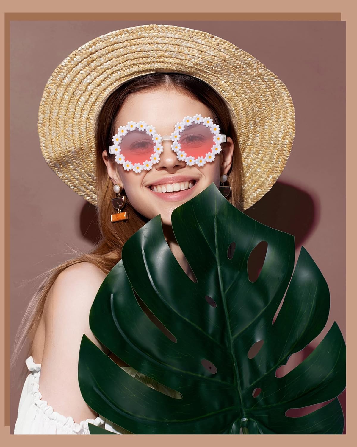 Yunsailing 12 Pairs Daisy Sunglasses for Women cute Retro Flower Sunglasses for Adult Pink Disco Party Accessories(Elegant Colors)