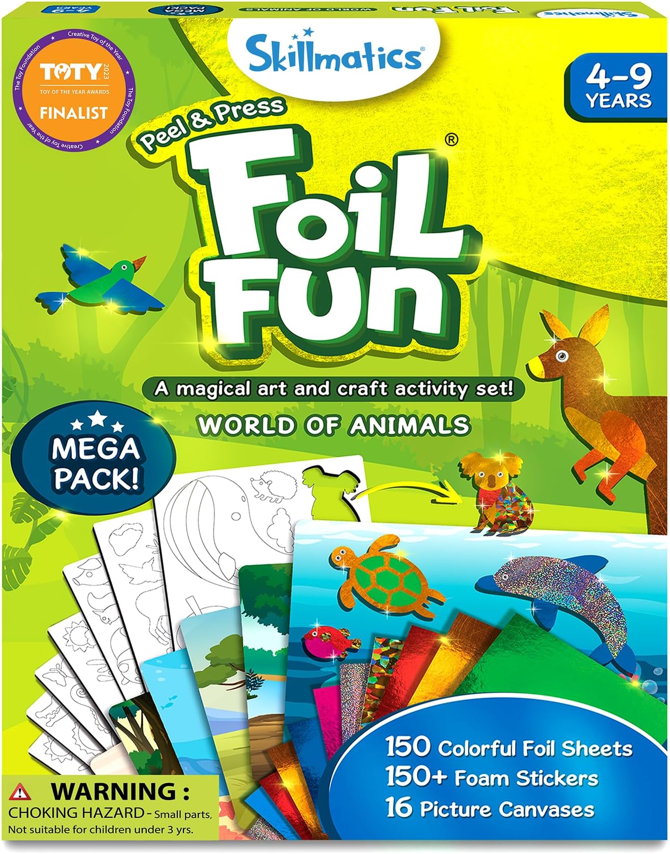 Skillmatics Foil Fun Animals Mega Pack, Foil Art Kit, Gift for Boys & Girls