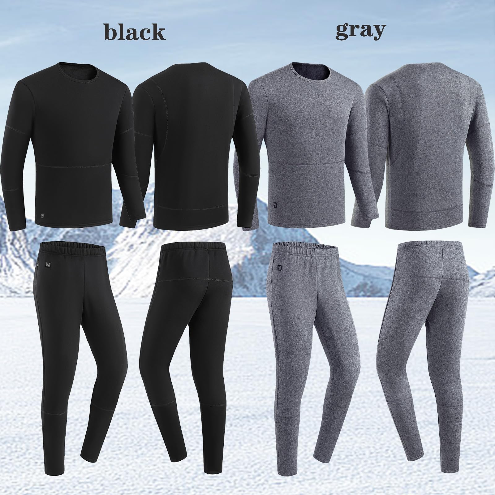 Set di Biancheria Intima Termica Riscaldata A 28 Zone per Uomo Donna Tuta Calda Invernale Strato di Base Riscaldante Foderato in Pile Long Johns