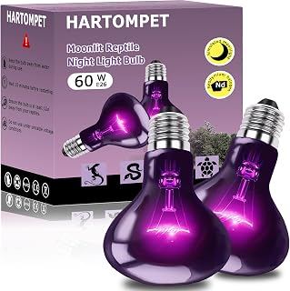 60W Reptile Night Light Bulb, Upgraded Moonlight UVA Heat Lamp