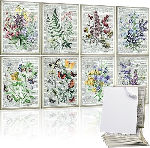 Paquete de 8 paneles acústicos artísticos, paneles de pared insonorizados de 48 x 32 pulgadas, paneles decorativos de absorción de sonido con